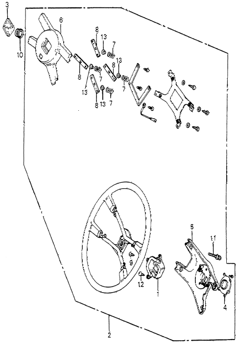 1985 accord S 3 DOOR 4AT STEERING WHEEL (1) diagram