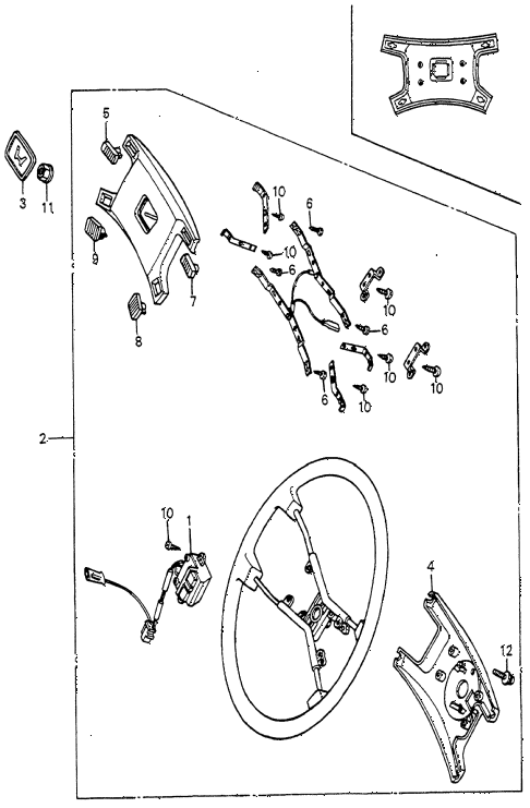 1985 accord STD 4 DOOR 5MT STEERING WHEEL (3) diagram