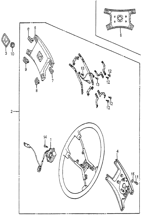1985 accord STD 4 DOOR 5MT STEERING WHEEL (4) diagram