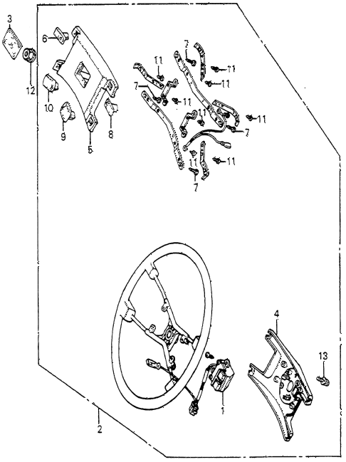 1985 accord LX 4 DOOR 4AT STEERING WHEEL (5) diagram