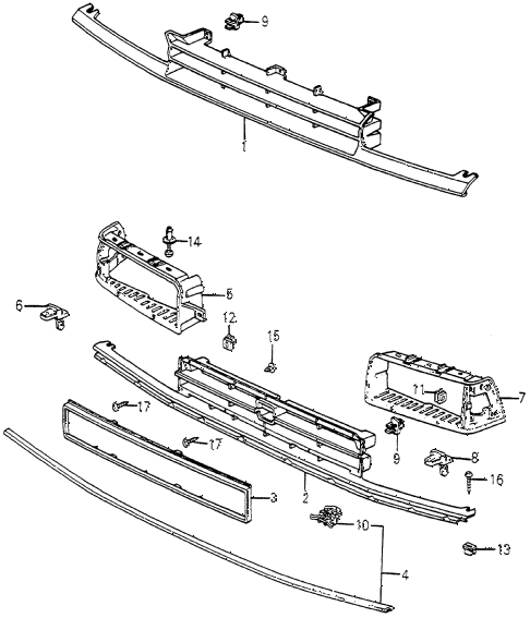 1985 accord STD 4 DOOR 4AT FRONT MASK - HEADLIGHT GARNISH diagram 1985 accord STD 4 DOOR 4AT FRONT MASK - HEADLIGHT GARNISH diagram
