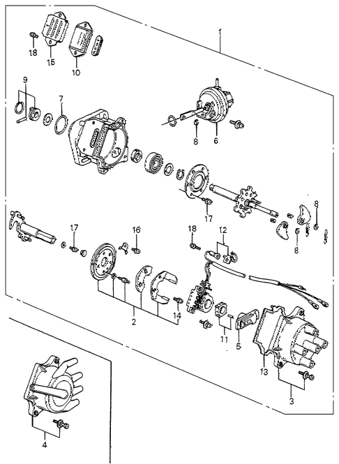 1985 accord LX 4 DOOR 5MT DISTRIBUTOR (TEC) diagram