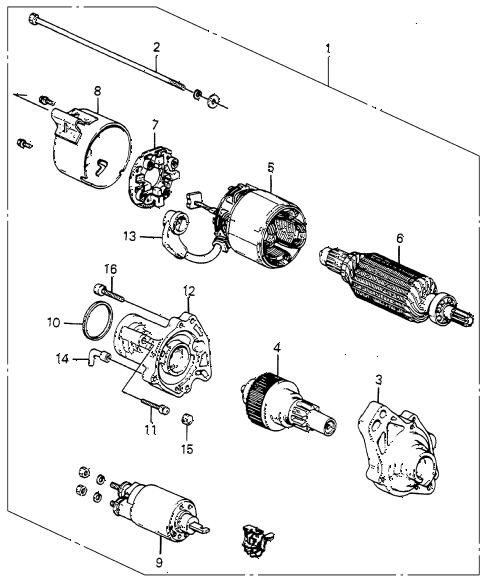 1985 accord LX 4 DOOR 5MT STARTER MOTOR (MITSUBA) diagram