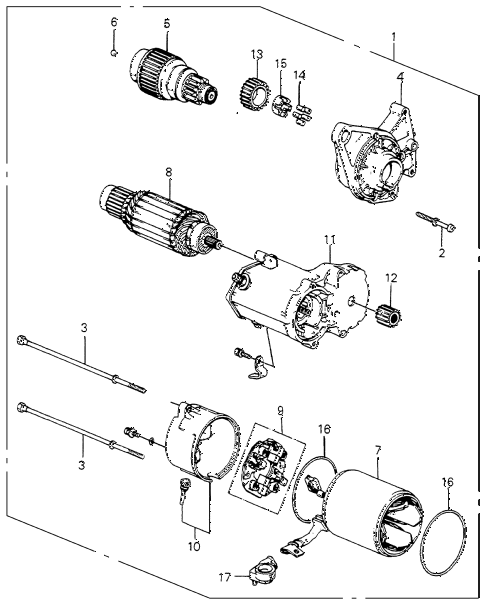 1985 accord LX 4 DOOR 5MT STARTER MOTOR (DENSO) diagram 1985 accord LX 4 DOOR 5MT STARTER MOTOR (DENSO) diagram