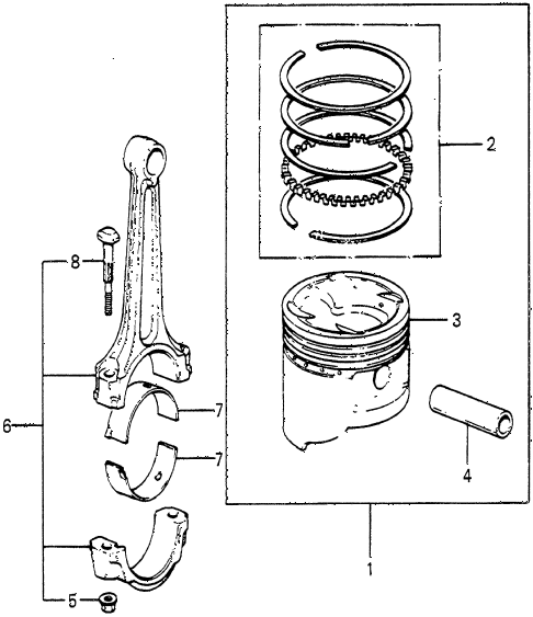 1985 accord LX 4 DOOR 5MT PISTON - CONNECTING ROD diagram 1985 accord LX 4 DOOR 5MT PISTON - CONNECTING ROD diagram