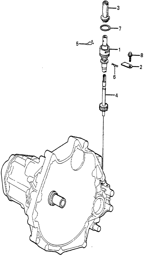 1984 accord S 3 DOOR 5MT MT SPEEDOMETER GEAR diagram