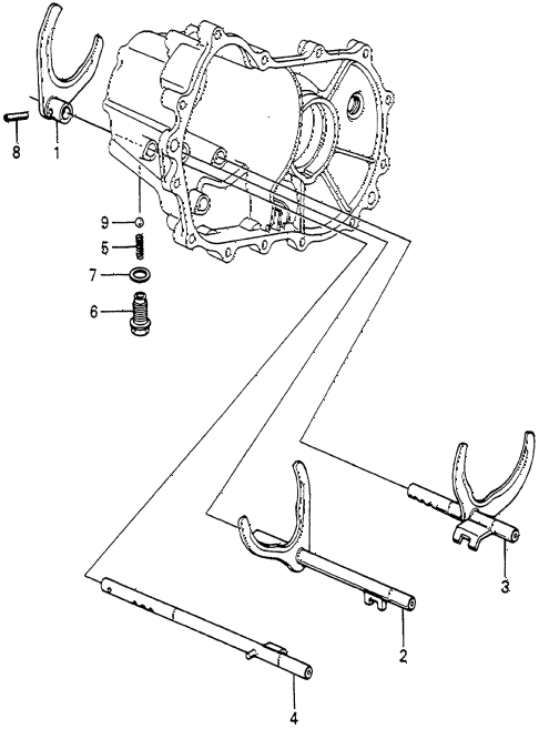 1985 accord LX 3 DOOR 5MT MT SHIFT FORK - SETTING SCREW diagram