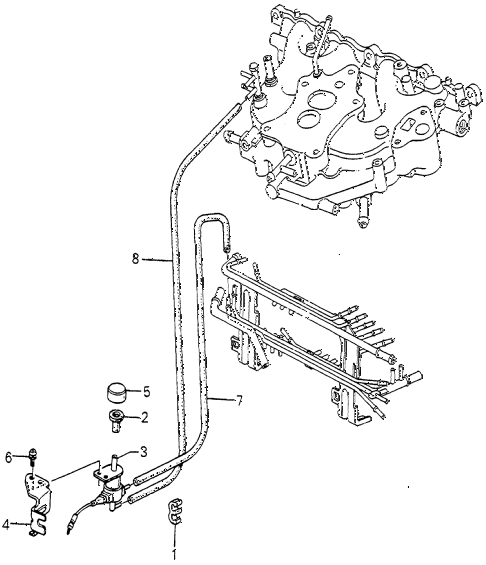 1985 accord LX 3 DOOR 4AT A/C SOLENOID VALVE - TUBING (KEIHIN) diagram
