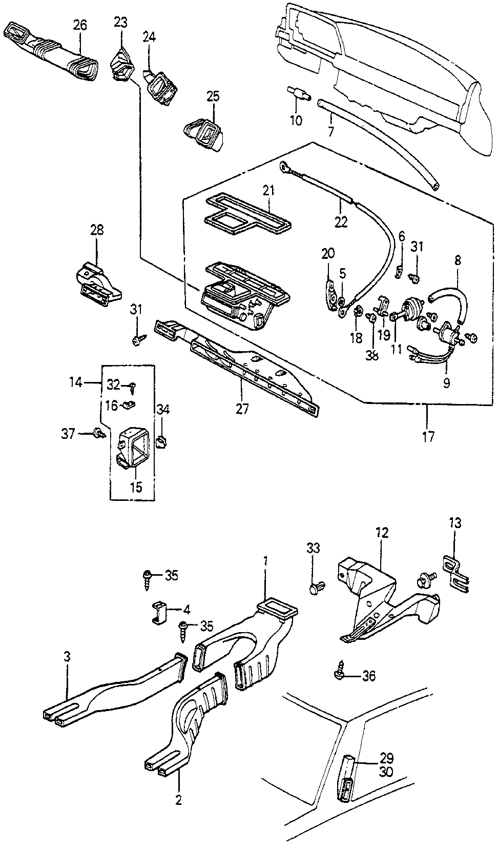 39561-SA5-671 - DUCT, HEATER DRIVER