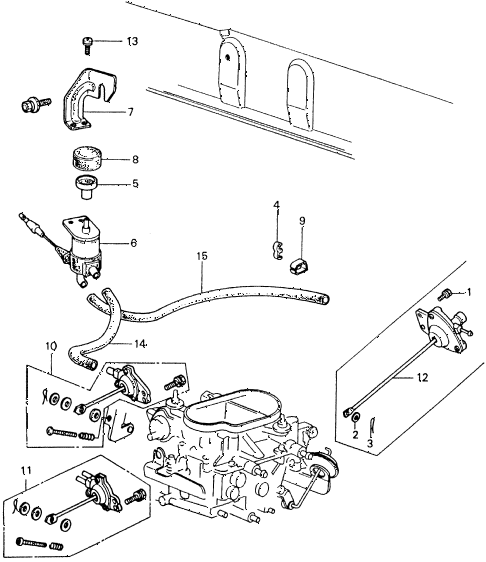 1982 civic **(1500) 4 DOOR HMT A/C SOLENOID VALVE - TUBING diagram