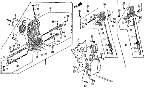 1985 prelude DX 2 DOOR 4AT AT MAIN VALVE BODY (DX) diagram