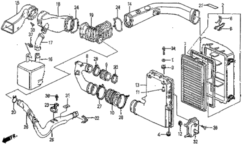 1986 prelude SI 2 DOOR 4AT AIR CLEANER (SI) diagram