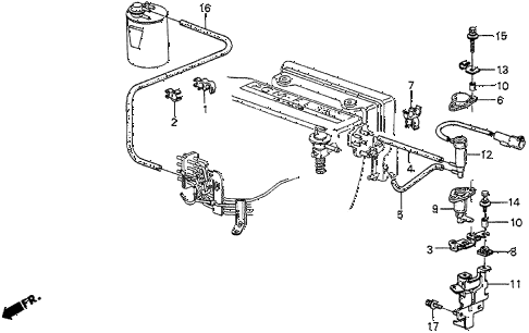 1986 prelude SI 2 DOOR 4AT AIR CLEANER TUBING (SI) diagram 1986 prelude SI 2 DOOR 4AT AIR CLEANER TUBING (SI) diagram