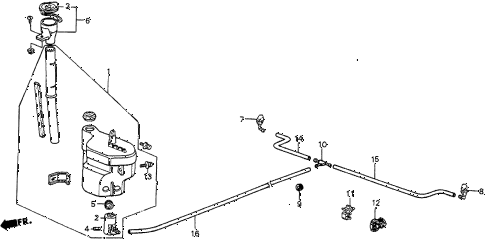 1986 prelude SI 2 DOOR 4AT WINDSHIELD WASHER (SI) diagram