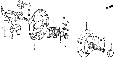 1985 prelude SI 2 DOOR 4AT REAR BRAKE DISK diagram 1985 prelude SI 2 DOOR 4AT REAR BRAKE DISK diagram