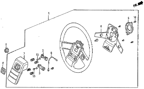 1985 prelude DX 2 DOOR 4AT STEERING WHEEL (DX-2) diagram