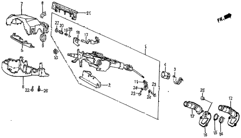 1985 prelude DX 2 DOOR 4AT STEERING COLUMN (2) diagram