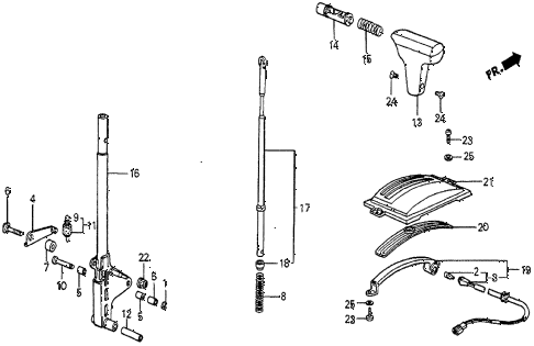 1985 prelude SI 2 DOOR 4AT SELECT LEVER diagram 1985 prelude SI 2 DOOR 4AT SELECT LEVER diagram