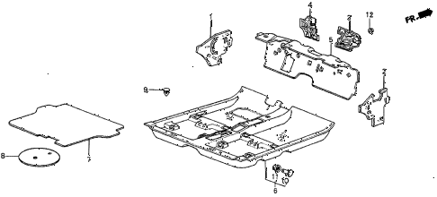 1985 prelude DX 2 DOOR 4AT FLOOR MAT diagram