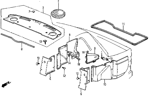 1985 prelude SI 2 DOOR 4AT REAR TRAY diagram 1985 prelude SI 2 DOOR 4AT REAR TRAY diagram