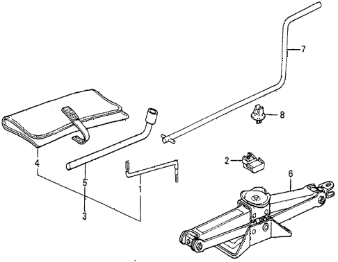 1985 prelude SI 2 DOOR 4AT TOOLS - JACK diagram