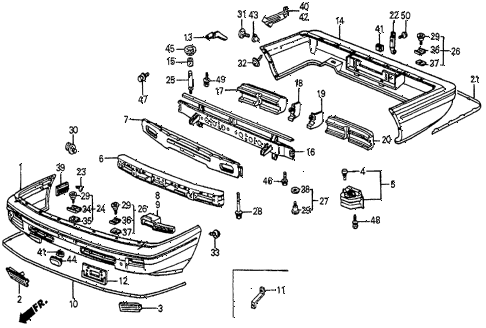 1985 prelude DX 2 DOOR 4AT BUMPER (2) diagram