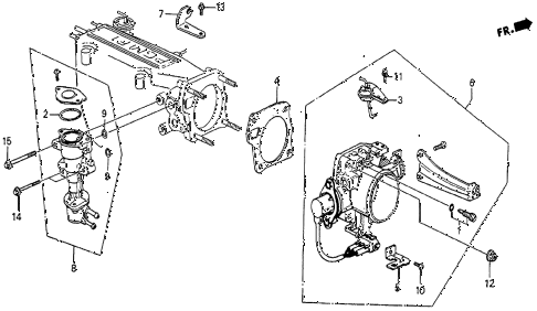 1985 prelude SI 2 DOOR 4AT THROTTLE BODY (SI) diagram