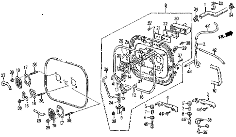 1985 prelude DX 2 DOOR 4AT AIR CLEANER BASE (DX) diagram 1985 prelude DX 2 DOOR 4AT AIR CLEANER BASE (DX) diagram