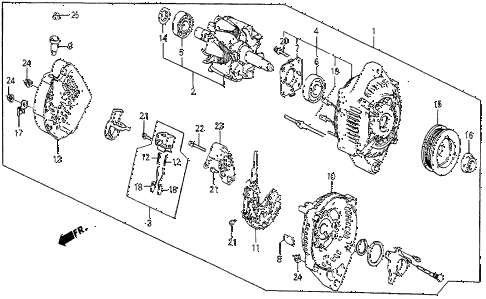 1986 prelude SI 2 DOOR 4AT ALTERNATOR (SI) diagram