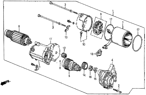 1985 prelude SI 2 DOOR 4AT STARTER MOTOR (DENSO) diagram
