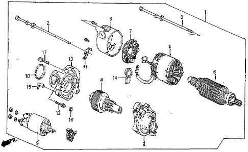 1986 prelude SI 2 DOOR 4AT STARTER MOTOR (MITSUBA) diagram