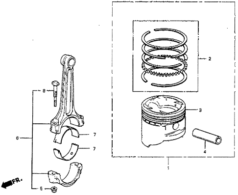 1986 prelude SI 2 DOOR 4AT PISTON - CONNECTING ROD diagram