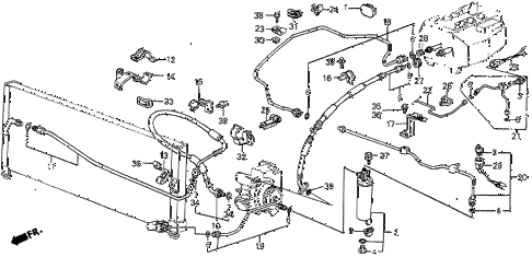 1986 prelude DX 2 DOOR 4AT A/C HOSES - PIPES diagram