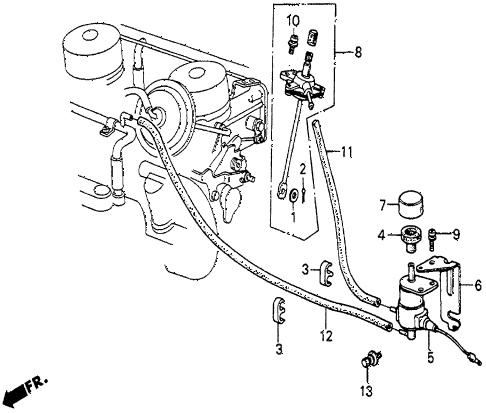 1986 prelude DX 2 DOOR 4AT A/C VALVE - TUBING (DX) diagram