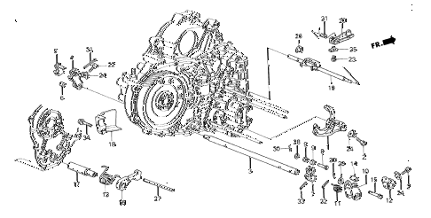 1985 crx DX 2 DOOR 3AT 3AT CONTROL LEVER diagram