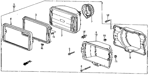 1985 crx DX 2 DOOR 3AT HEADLIGHT ( 1985 crx DX 2 DOOR 3AT HEADLIGHT (