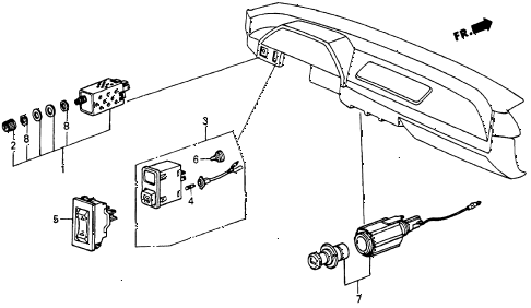 1986 crx DX 2 DOOR 5MT SWITCH diagram