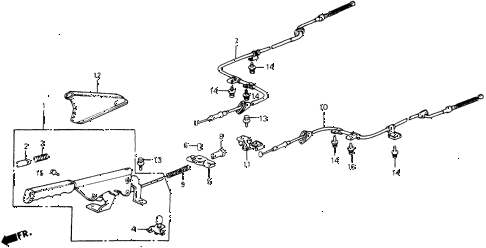 1985 crx HF 2 DOOR 5MT PARKING BRAKE diagram
