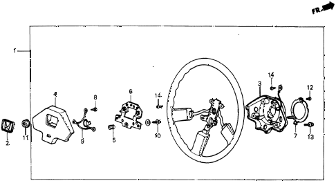 1985 crx HF 2 DOOR 5MT STEERING WHEEL (2) diagram