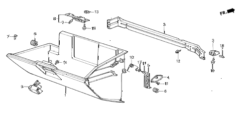 1986 crx DX 2 DOOR 5MT GLOVE BOX COMPONENTS diagram 1986 crx DX 2 DOOR 5MT GLOVE BOX COMPONENTS diagram