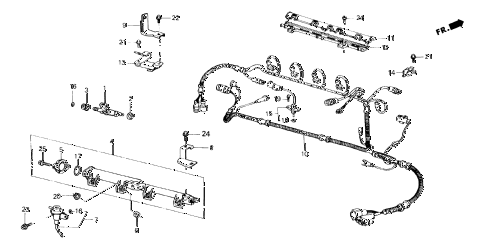 1986 crx SI 2 DOOR 5MT MAIN FUEL LINE (PGM-FI) diagram