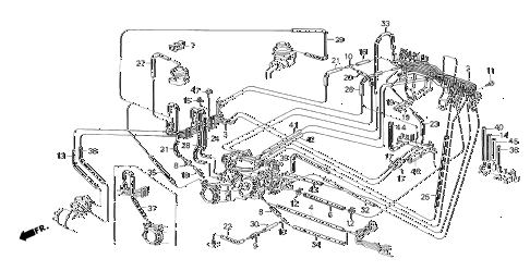 1985 crx DX 2 DOOR 5MT FUEL TUBING (1) diagram