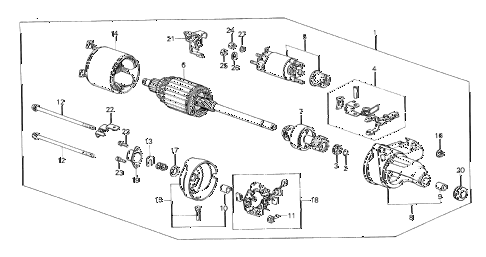 1985 crx HF 2 DOOR 5MT STARTER MOTOR (0.8 KW/ND) diagram