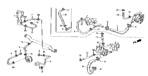1985 crx HF 2 DOOR 5MT WATER HOSE - TUBE CLIP diagram