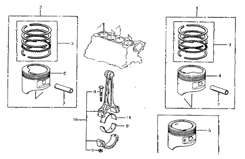 1986 crx SI 2 DOOR 5MT PISTON - CONNECTING ROD diagram