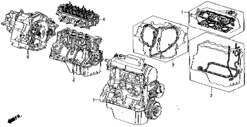 1986 crx DX 2 DOOR 5MT GASKET KIT - ENGINE ASSY. - TRANSMISSION ASSY. diagram 1986 crx DX 2 DOOR 5MT GASKET KIT - ENGINE ASSY. - TRANSMISSION ASSY. diagram
