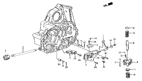 1986 crx DX 2 DOOR 5MT MT SHIFT ARM - SHIFT ROD diagram