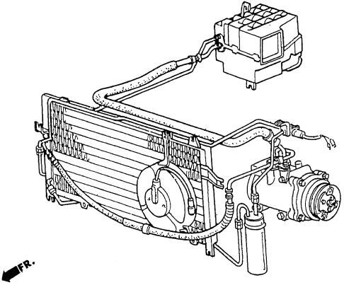 1985 crx HF 2 DOOR 5MT A/C AIR CONDITIONER diagram