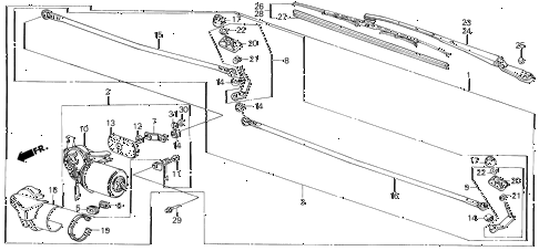 1987 civic GL 4 DOOR 5MT FRONT WINDSHIELD WIPER diagram