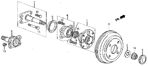 1985 civic GL 4 DOOR 5MT REAR BRAKE DRUM diagram 1985 civic GL 4 DOOR 5MT REAR BRAKE DRUM diagram